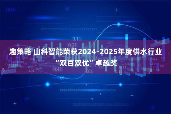 趣策略 山科智能荣获2024-2025年度供水行业“双百双优”卓越奖