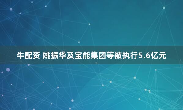 牛配资 姚振华及宝能集团等被执行5.6亿元